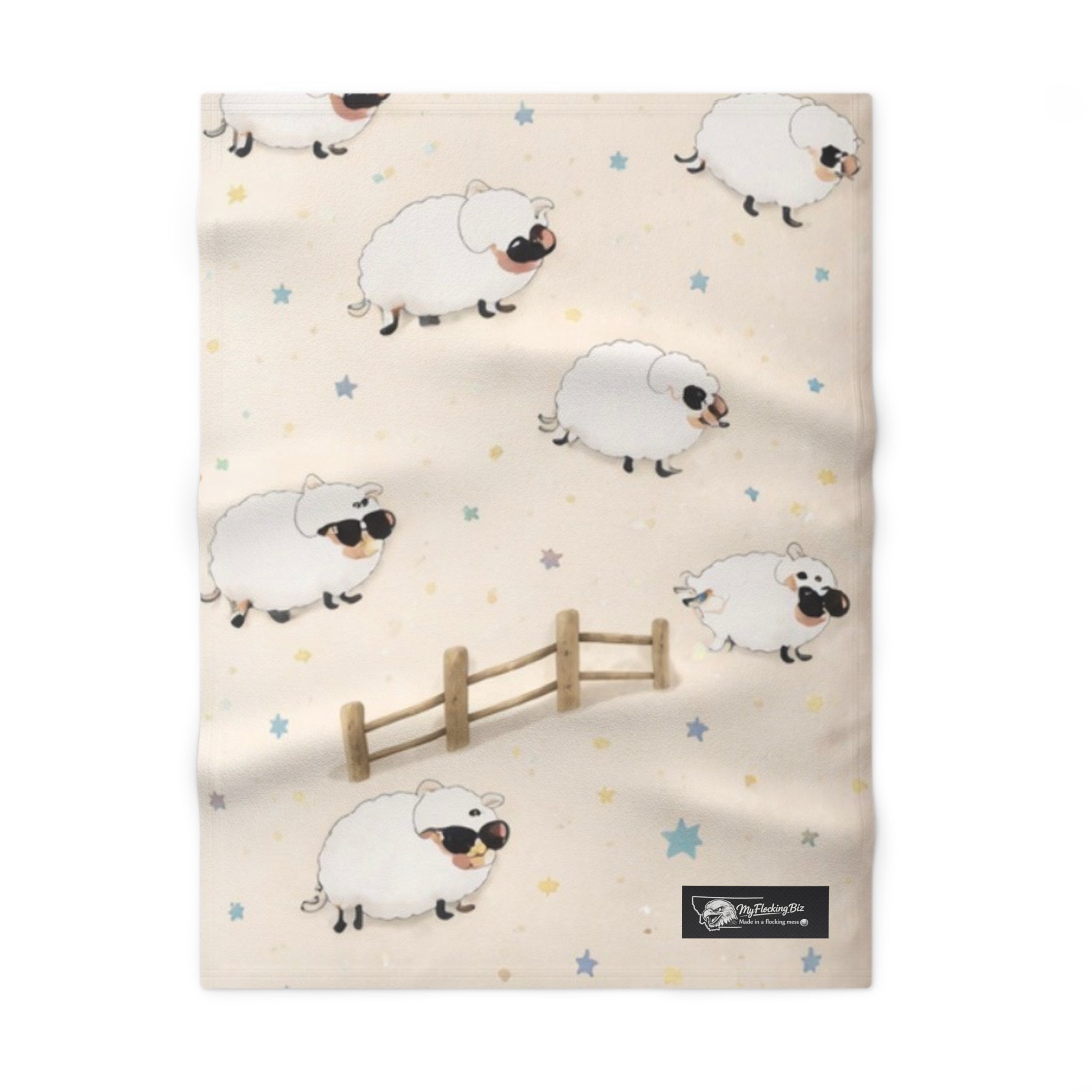 Baby Blanket — Cute Sleeping Sheep Fleece Throw for Nursery