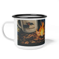 Enamel Camp Cup — American Campfire Coffee Mug (Patriotic Outdoor Camper Gift)