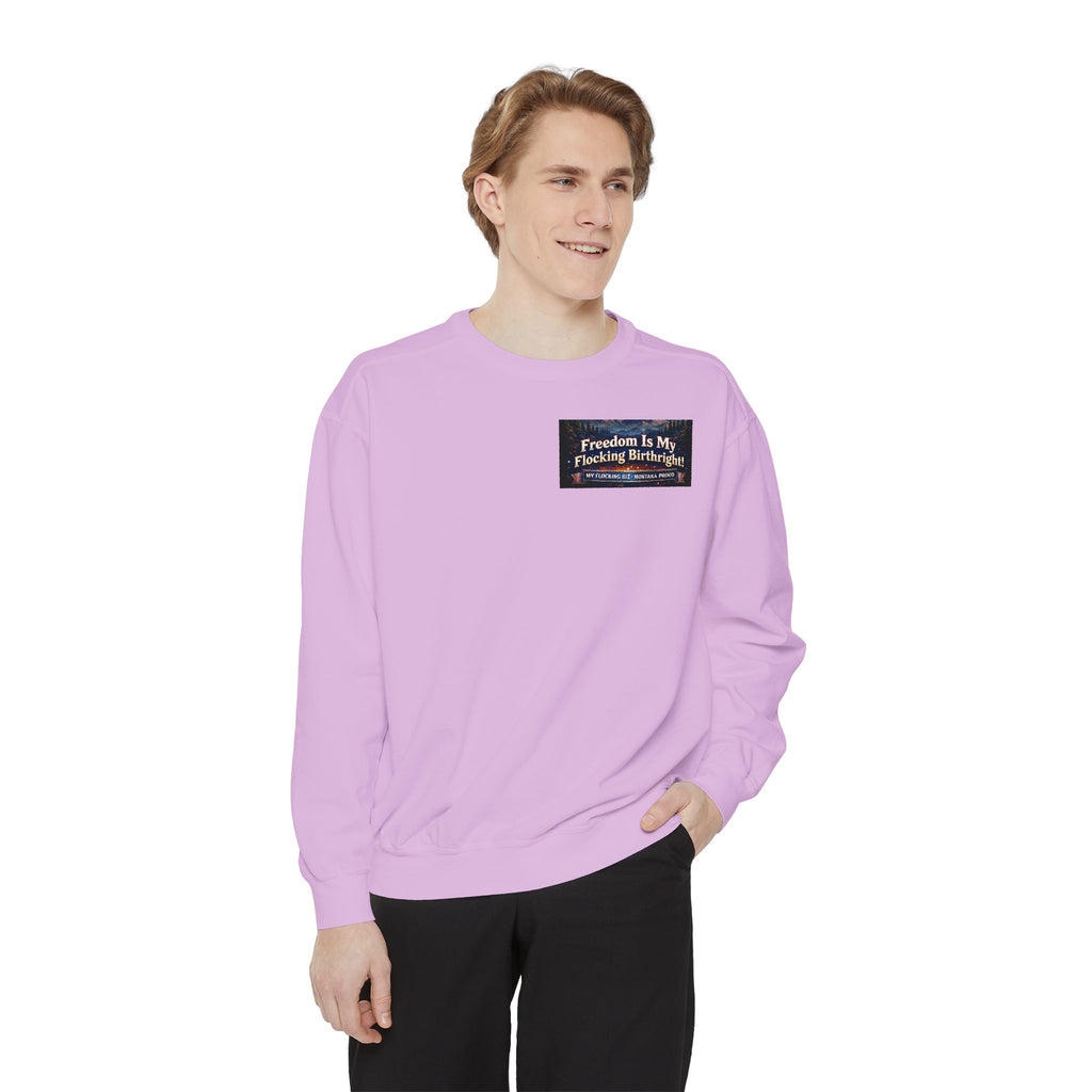 Freedom Is My Flocking Birthright Sweatshirt — Eagle & Fireworks Patriotic Crewneck