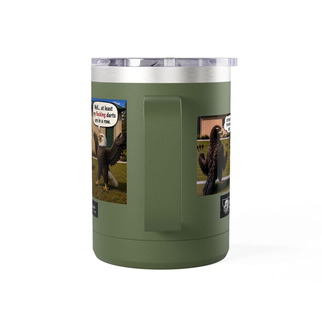15oz Funny Turkey Dartboard Coffee Tumbler – "Well... at least my flocking darts are in a row"