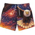 My Flocking Biz is rolling out a Fourth of July Holiday edition Eagle Swim Trunks — Fireworks All-Over Print