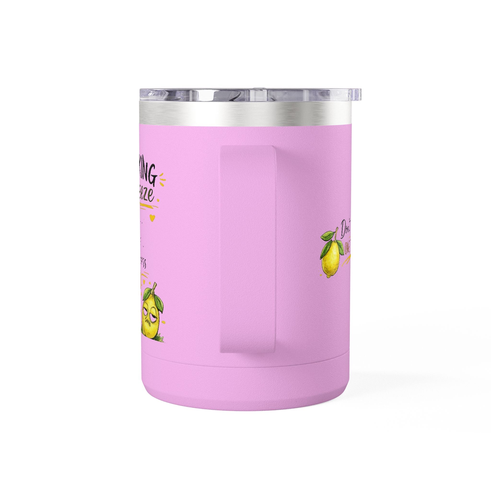Flocking Squeeze 15oz Insulated Coffee Mug Tumbler – Cute Lemon Pun Gift