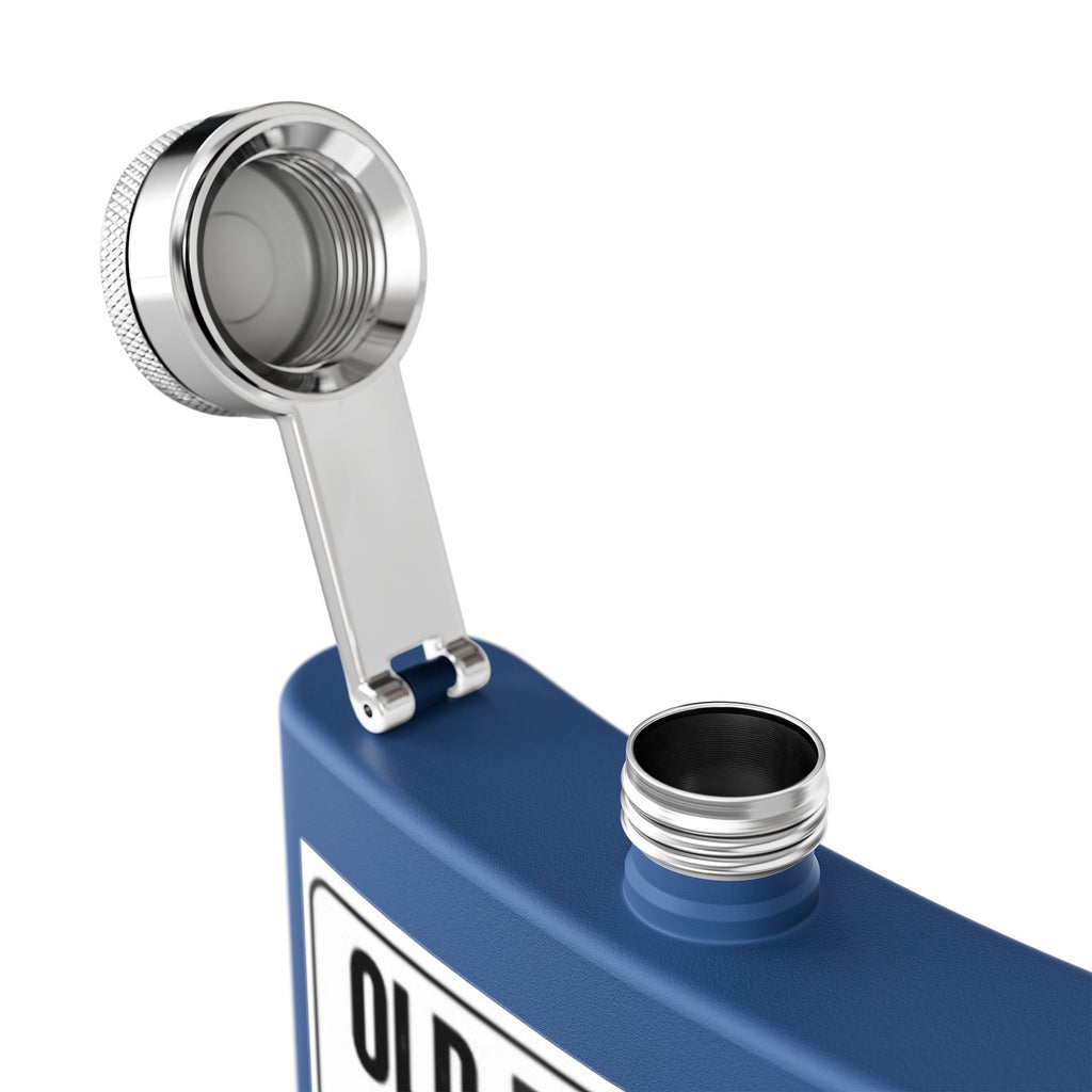 Flask — "Old Rockers Never Flocking Die" 6oz Stainless Steel Hip Flask