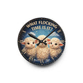 What Flocking Time Is It? Acrylic Wall Clock — Cute Sheep Nursery Decor