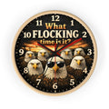 What Flocking Time Is It? Eagle Wall Clock – Funny Patriotic Bird Decor