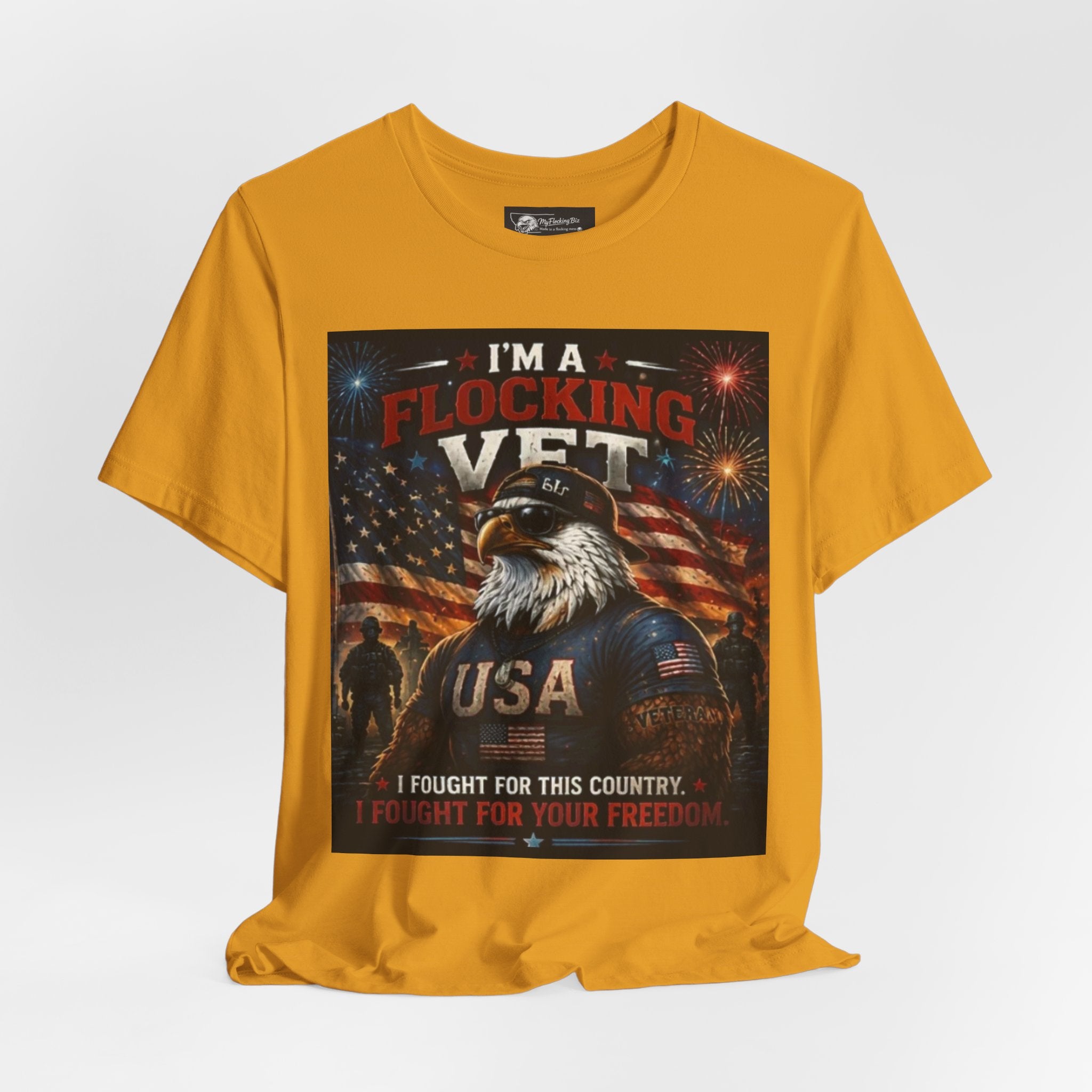 I'm a flocking Veteran Eagle USA T-Shirt — "I'm a Flocking Vet" Patriotic Military Tee