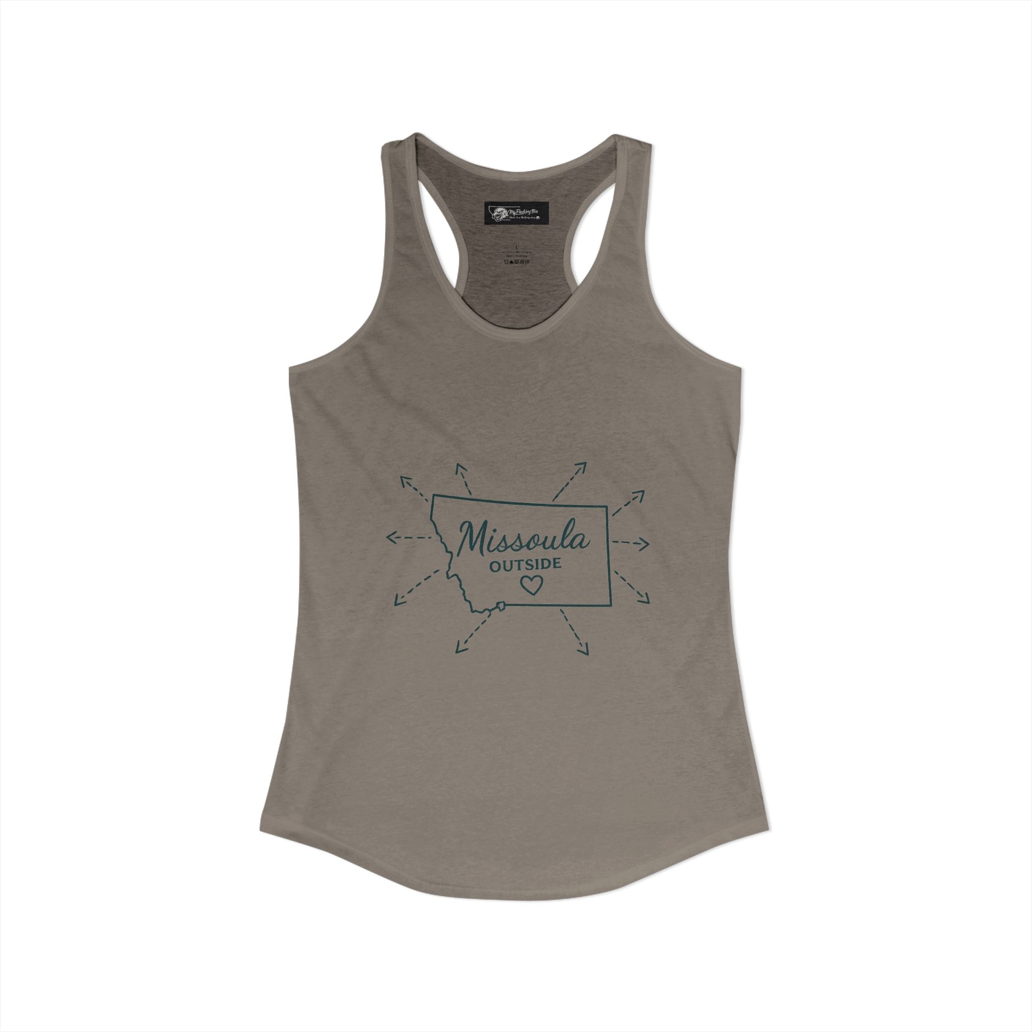 Where is Missoula Montana exactly well this will have them wondering! with this Women's Ideal Racerback Tank
