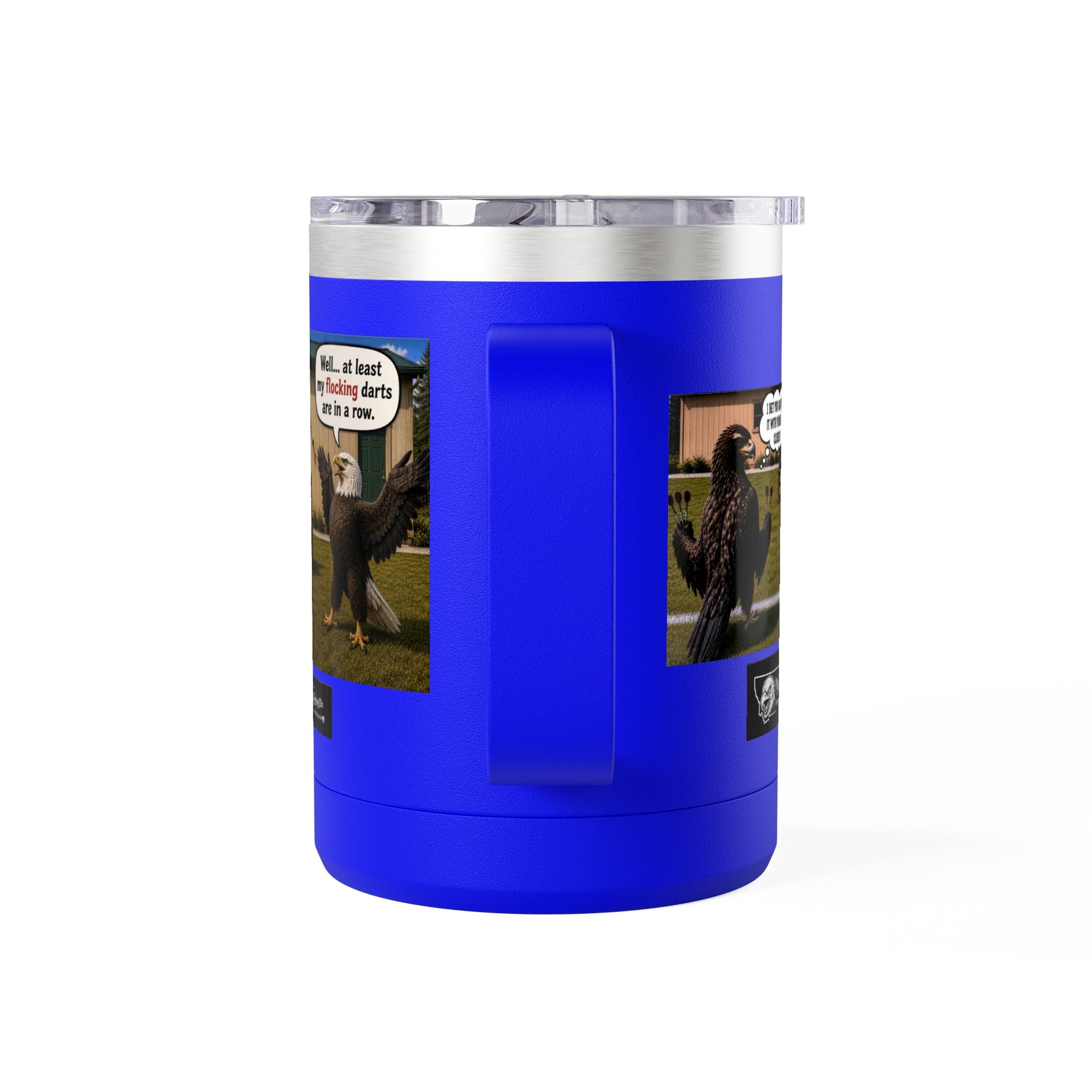 15oz Funny Turkey Dartboard Coffee Tumbler – "Well... at least my flocking darts are in a row"