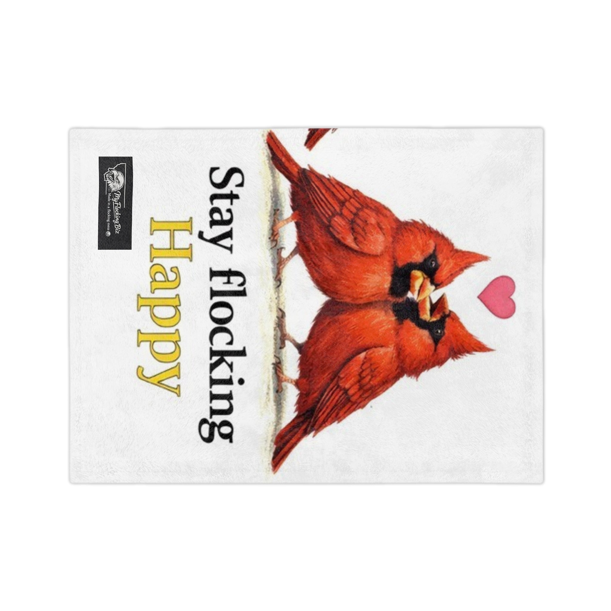 Cardinal Couple Microfiber Blanket – "Stay Flocking Happy" Cozy Throw