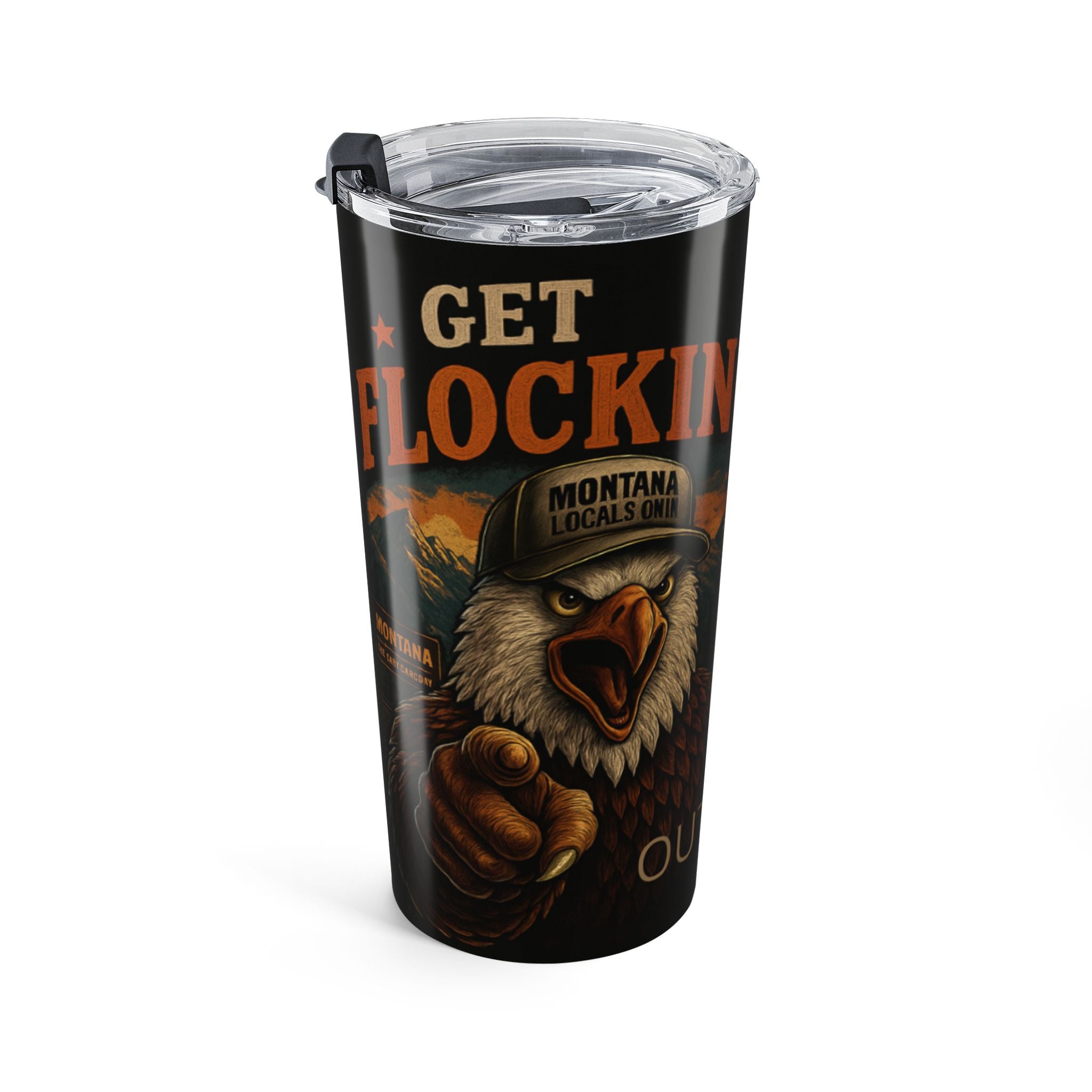 Maze-oula is full unlike this tumbler humor abounds with the truth in this 20 oz Insulated Tumbler — 'Floating Mascot' Rustic Eagle Montana Travel Cup