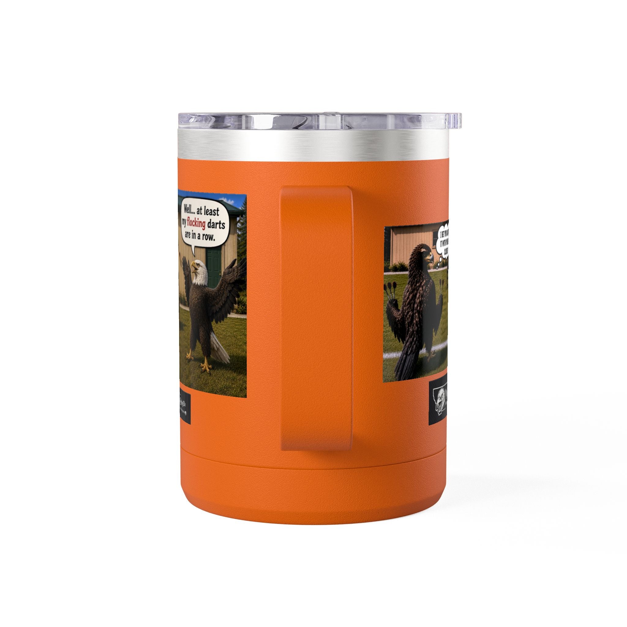 15oz Funny Turkey Dartboard Coffee Tumbler – "Well... at least my flocking darts are in a row"