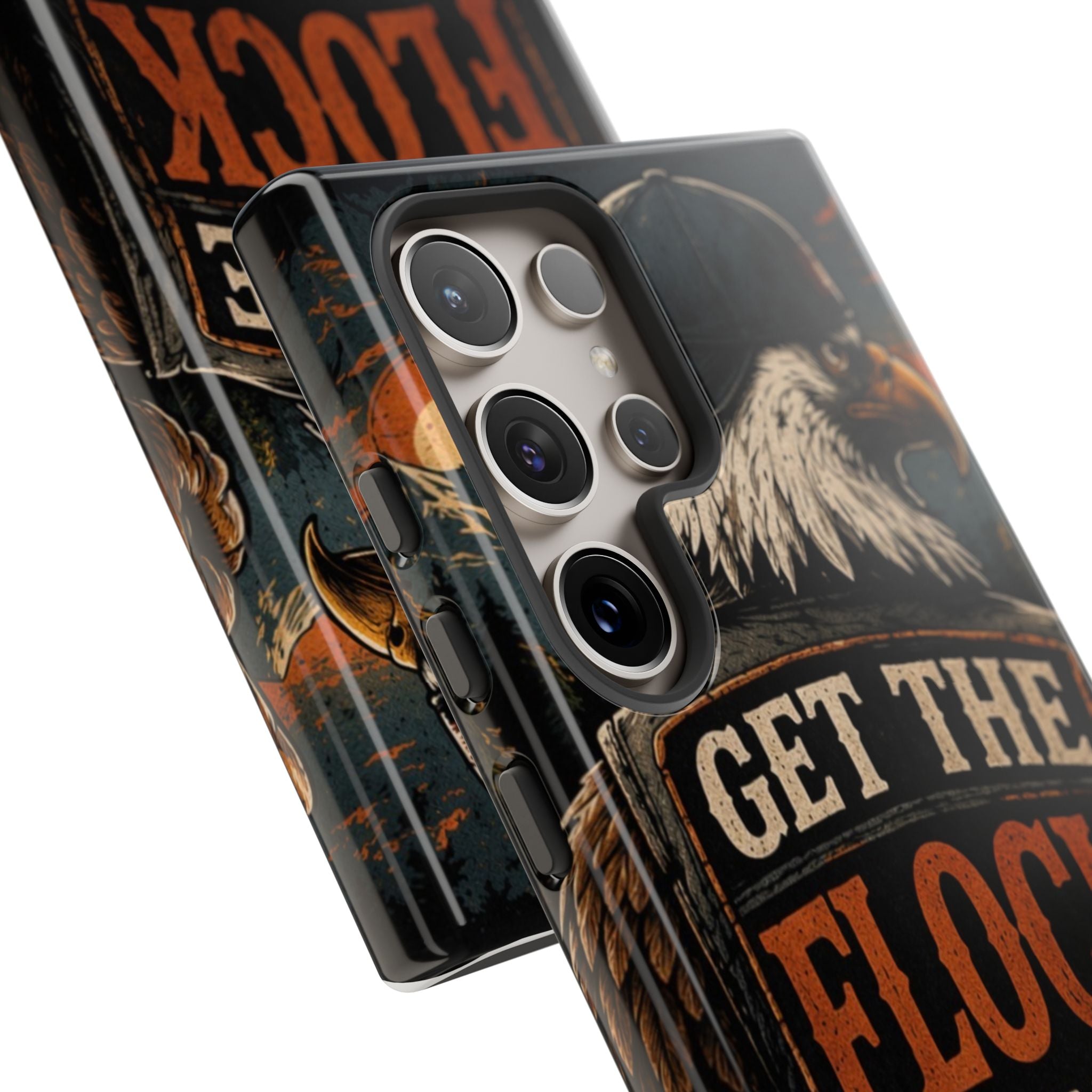 Phone Case — 'Get the Flock Out' Eagle Design Rugged Protective Cover