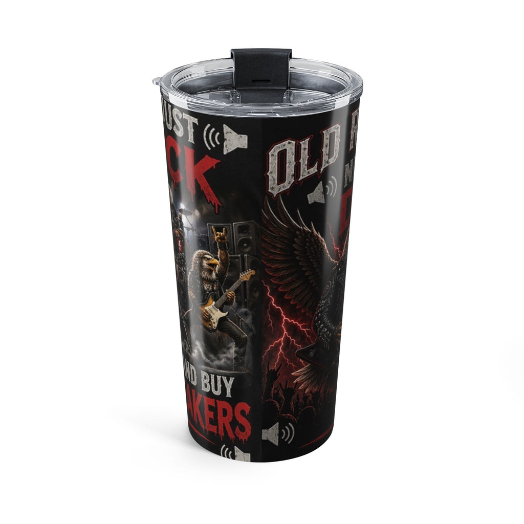 20oz Rocker Tumbler – "Old Rockers Never Die" Eagles & Guitar Stainless Travel Cup