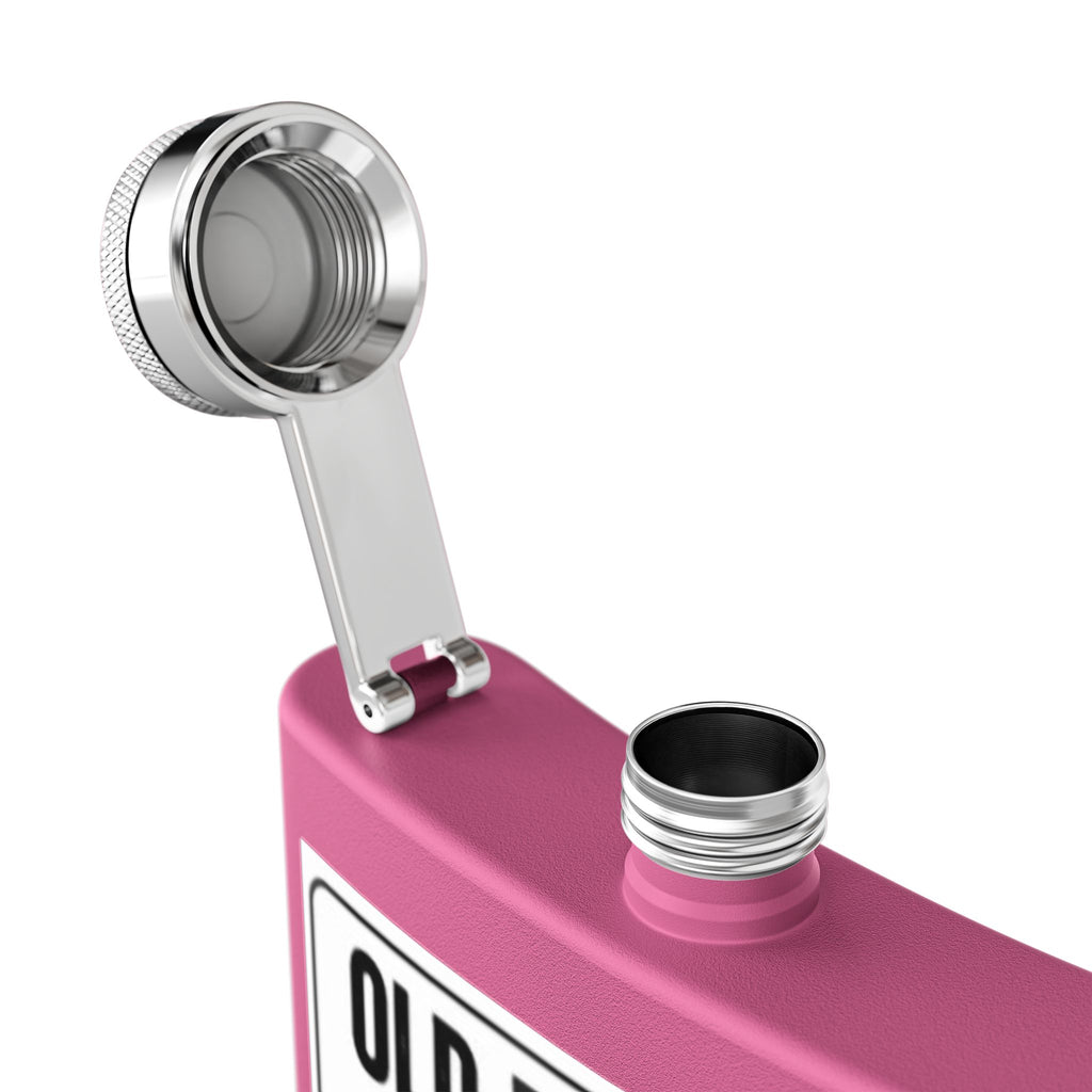 Flask — "Old Rockers Never Flocking Die" 6oz Stainless Steel Hip Flask