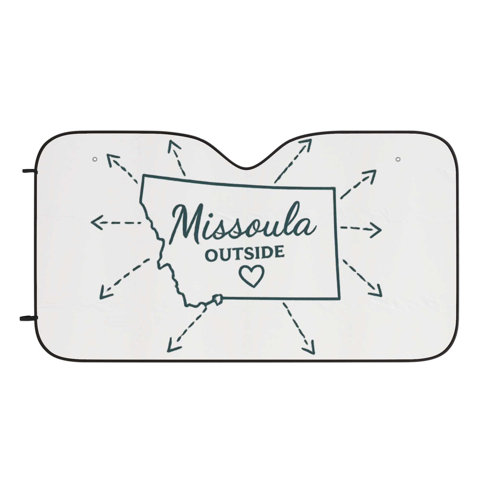 Missoula Outside Car Sun Shade – Montana Map Windshield Sunshade