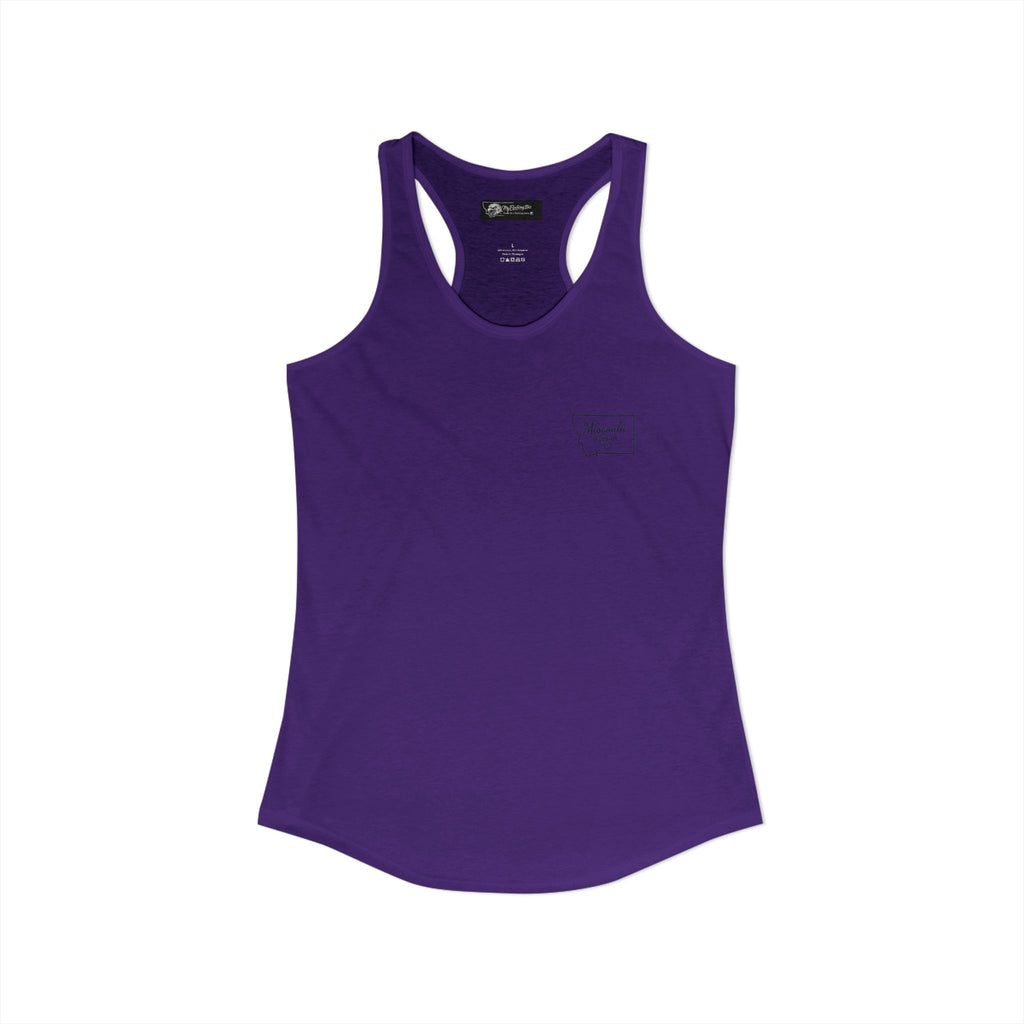 With this women's tank top you can tell tourists where to actually find Missoula ha ha when you wear this Ideal Racerback Tank