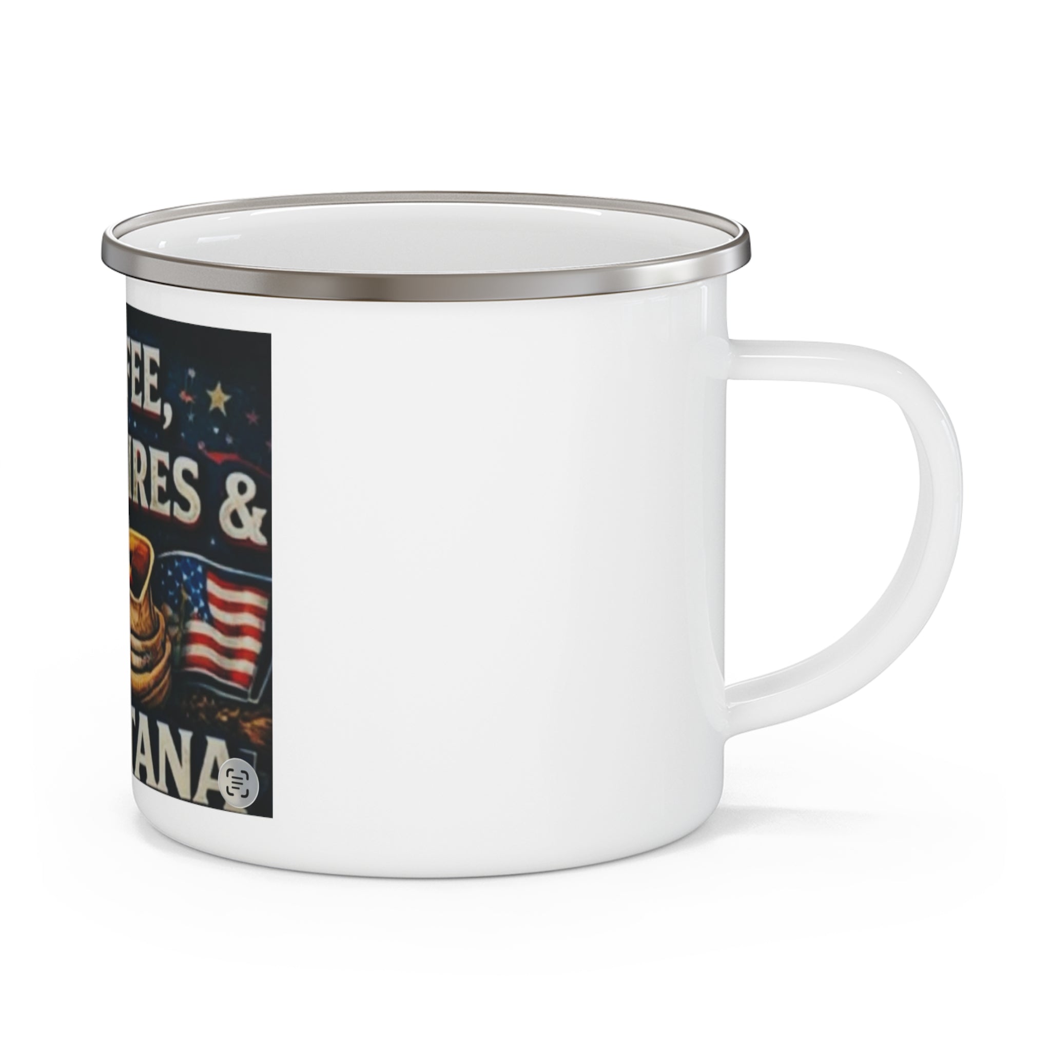 Montana Coffee, Campfires & Cowboy Enamel Camping Mug