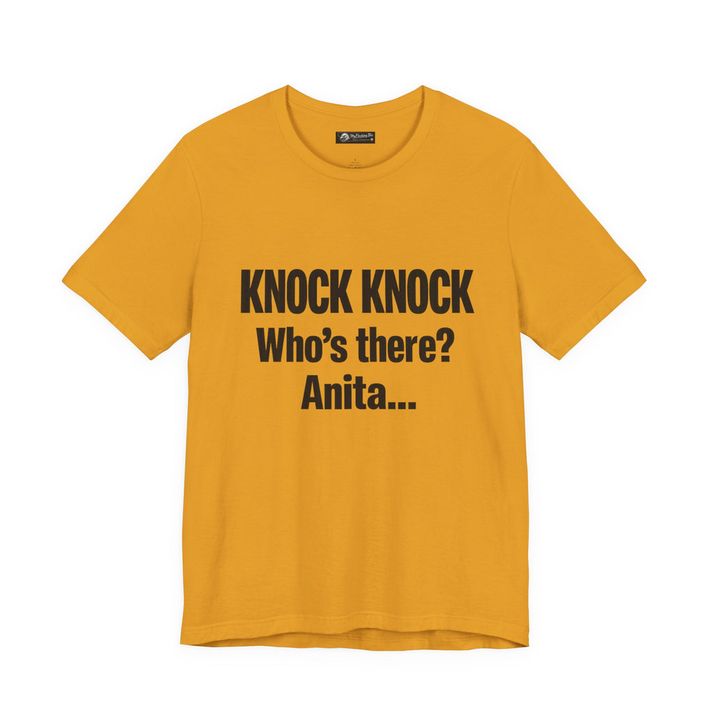 Knock Knock Who's There? Anita… Funny Joke Tee — "I Need a Flocking Maid" Back-Print T-Shirt