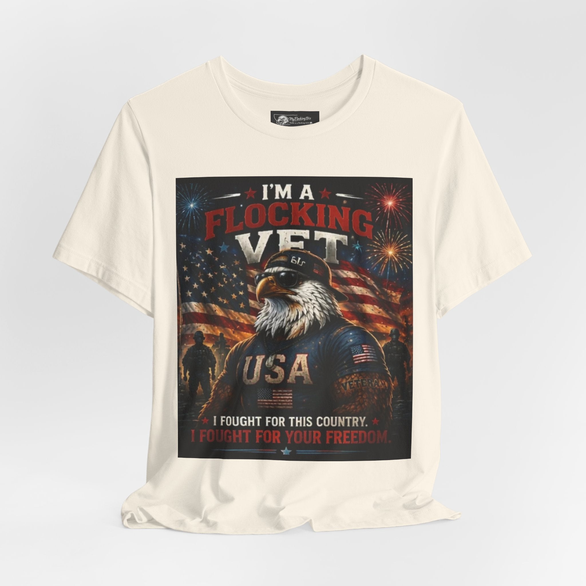 I'm a flocking Veteran Eagle USA T-Shirt — "I'm a Flocking Vet" Patriotic Military Tee