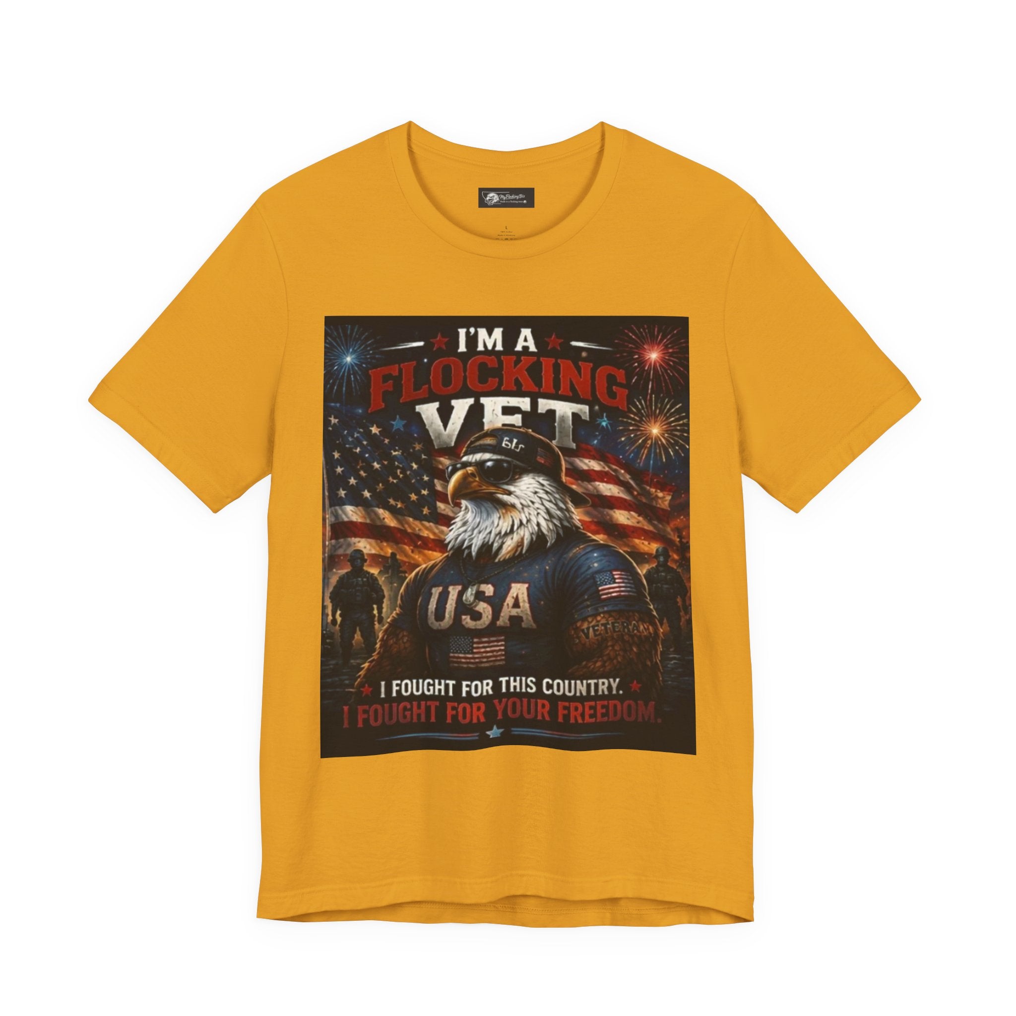 I'm a flocking Veteran Eagle USA T-Shirt — "I'm a Flocking Vet" Patriotic Military Tee