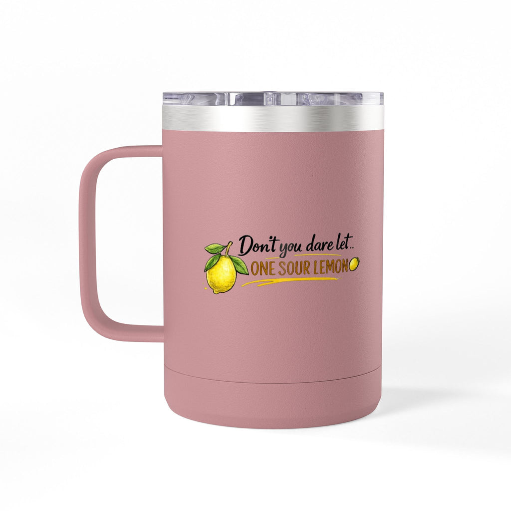 Flocking Squeeze 15oz Insulated Coffee Mug Tumbler – Cute Lemon Pun Gift