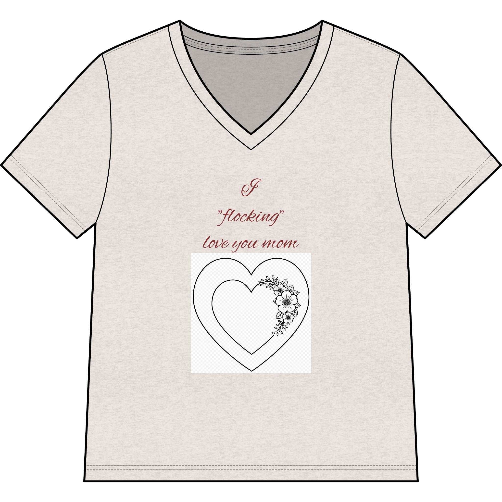 Say Happy Mother's Day with this Heart Tee with flowers that will not wilt — "A Mother's Love is Forever" V‑Neck
