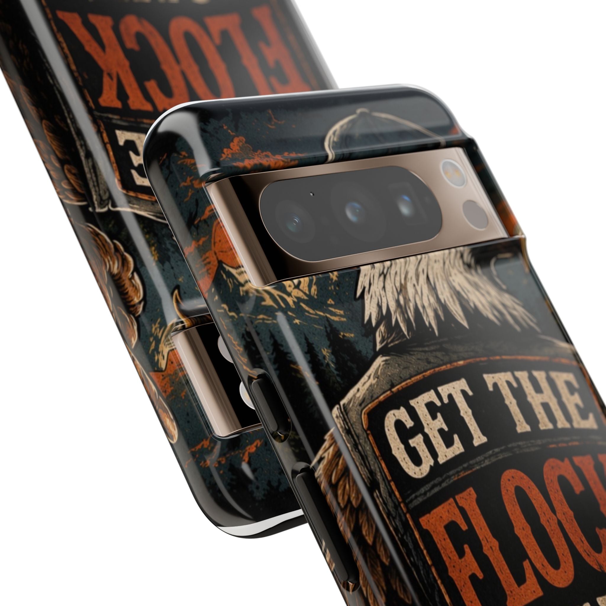 Phone Case — 'Get the Flock Out' Eagle Design Rugged Protective Cover