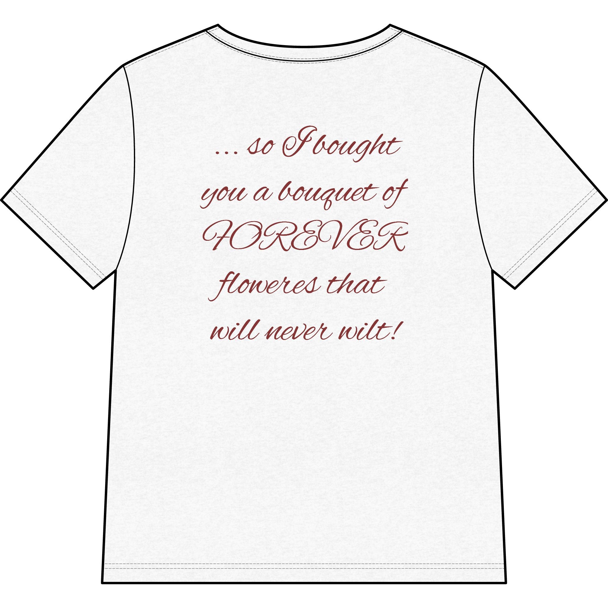 Say Happy Mother's Day with this Heart Tee with flowers that will not wilt — "A Mother's Love is Forever" V‑Neck