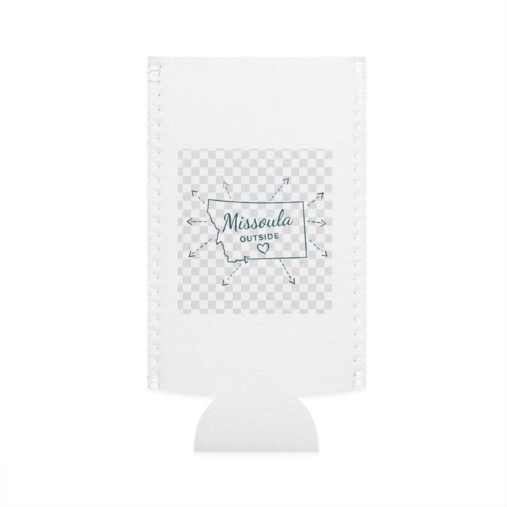 Missoula is Outside Montana Slim Can Cooler – Montana Map Heart Can Cooler for Outdoor Lovers