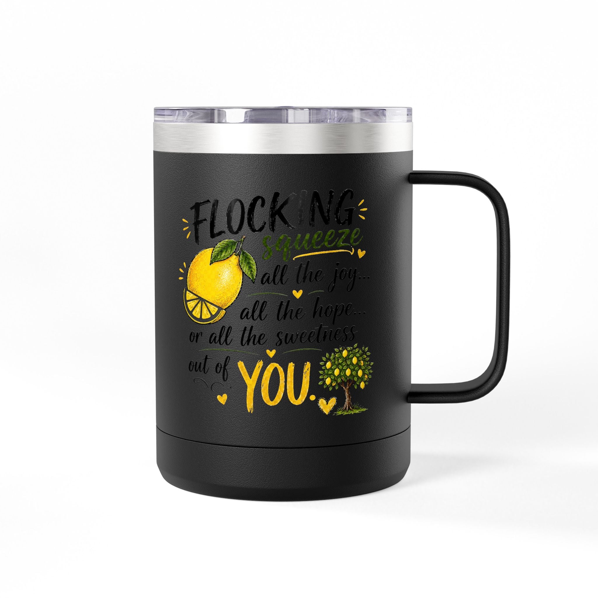 Flocking Squeeze Lemon 15oz Tumbler Mug