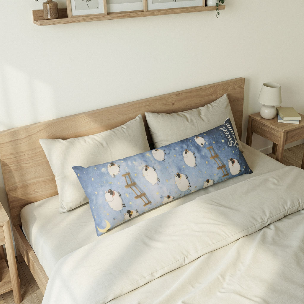 Sleep well while you count sheep with this Sweet Dreams Sheep Body Pillow slip cover
