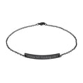 Engravable Curved Bar Anklet — Personalized Black Stainless Steel Chain