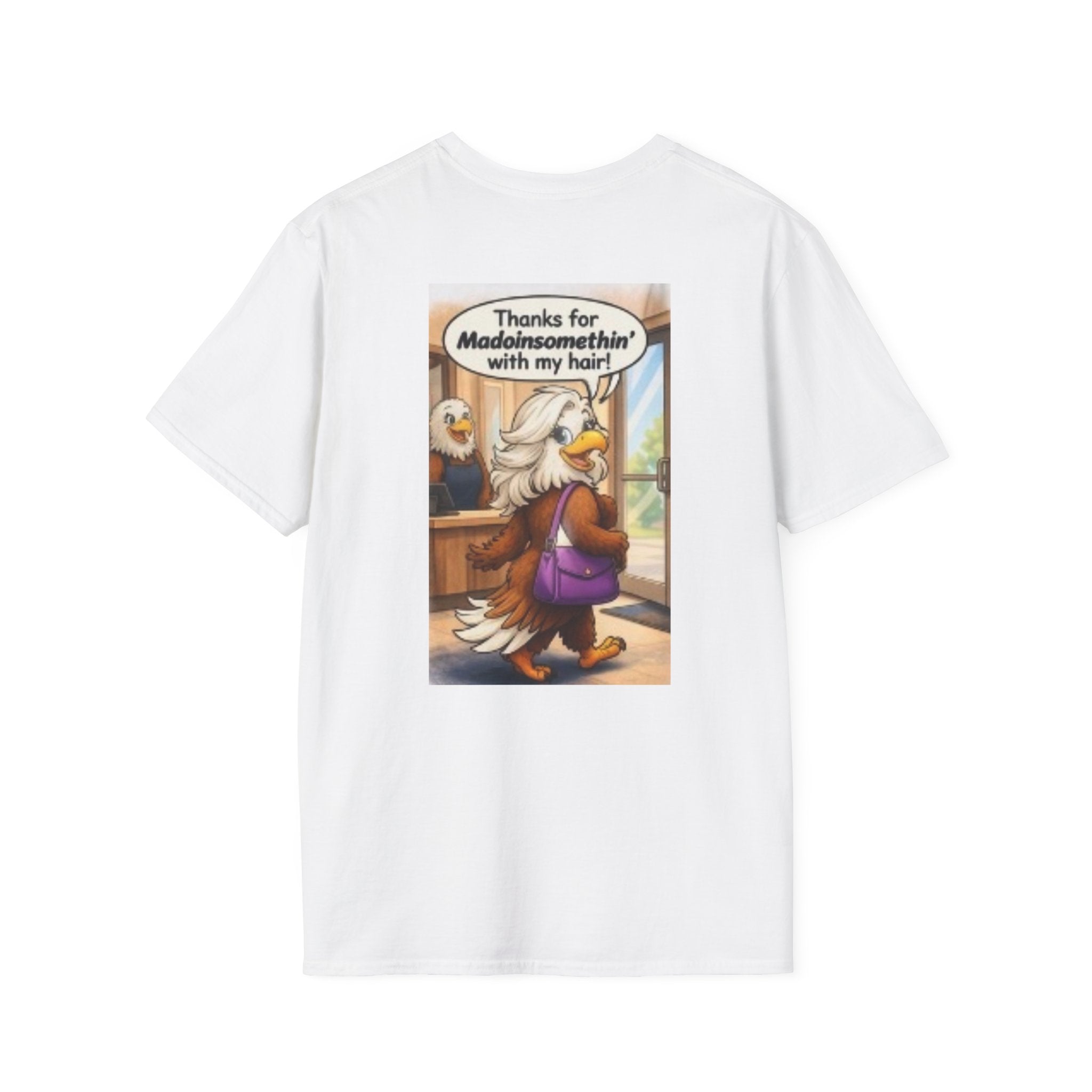 T-Shirt — Funny Eagle Knock Knock Joke “Meduso” Cartoon Tee
