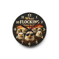 Acrylic Wall Clock — 'What Flocking Time Is It?' Bald Eagle Design