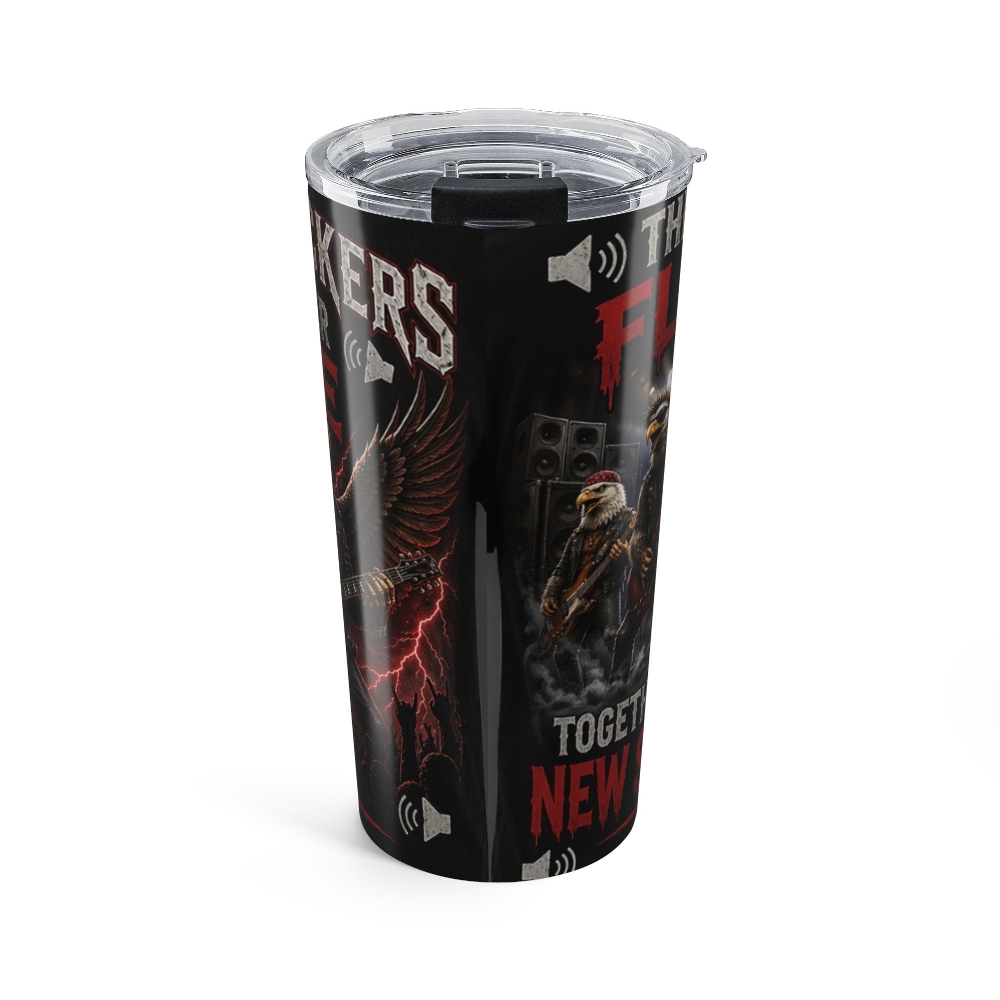 20oz Rocker Tumbler – "Old Rockers Never Die" Eagles & Guitar Stainless Travel Cup