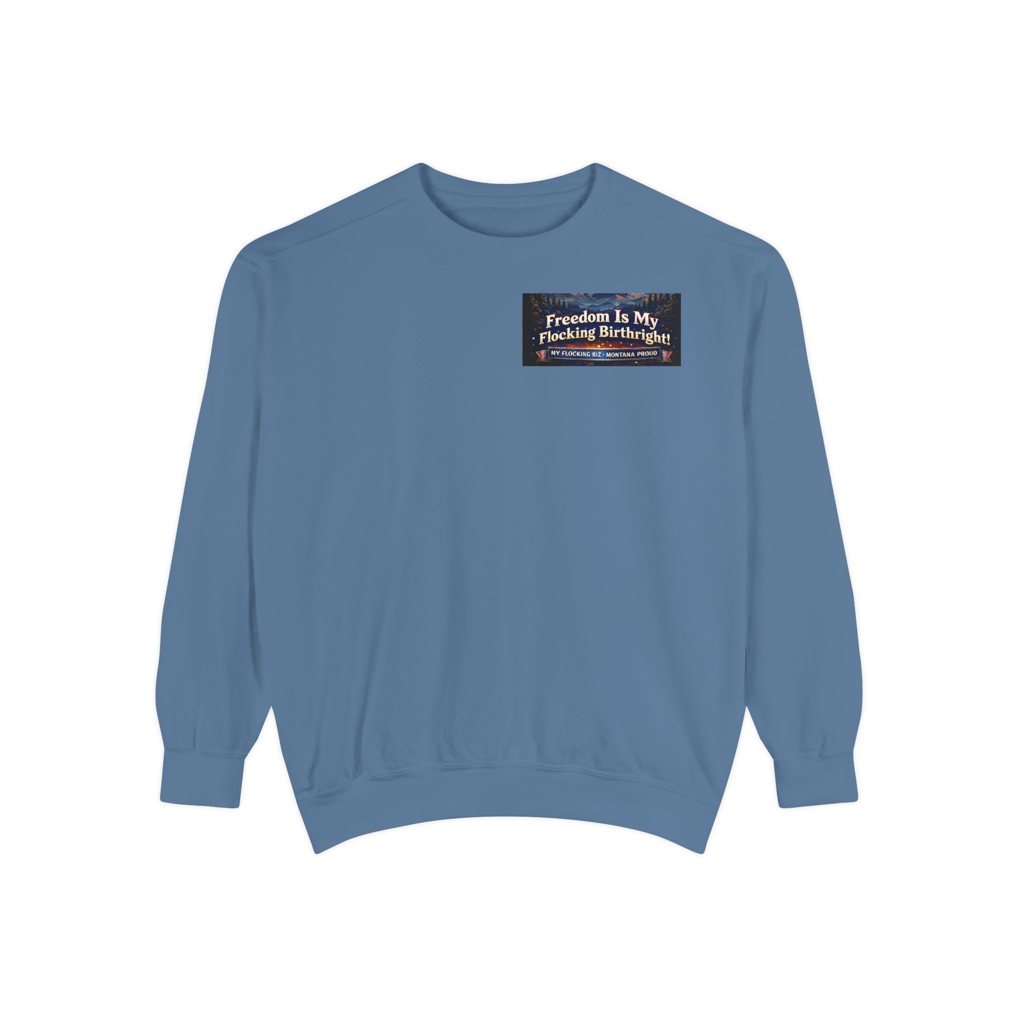 Freedom Is My Flocking Birthright Sweatshirt — Eagle & Fireworks Patriotic Crewneck