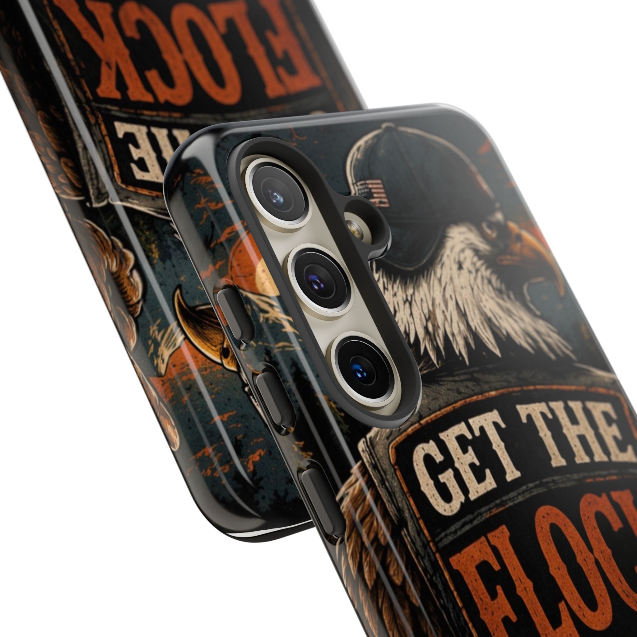 Phone Case — 'Get the Flock Out' Eagle Design Rugged Protective Cover