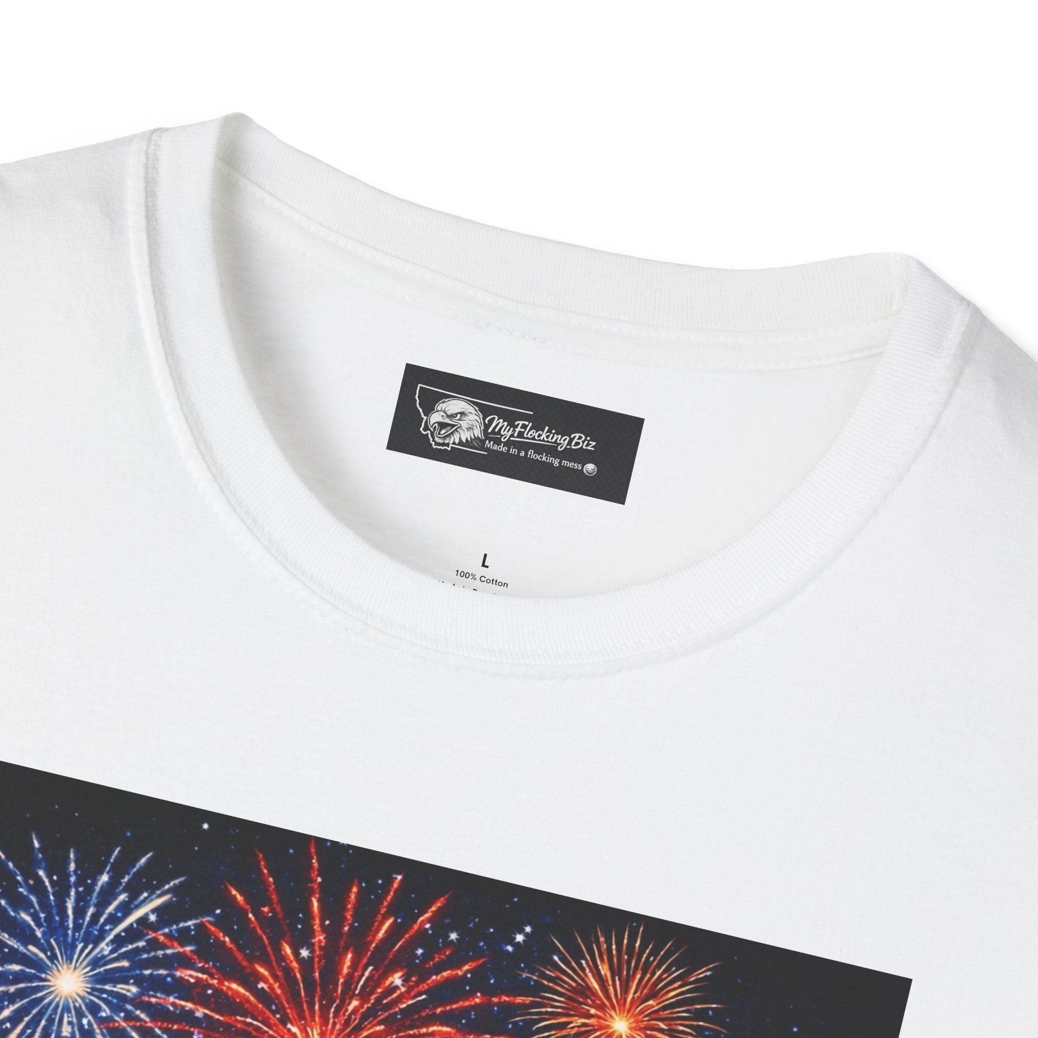 Freedom Is My Flocking Birthright eagle fireworks T-Shirt | Patriotic July 4th design
