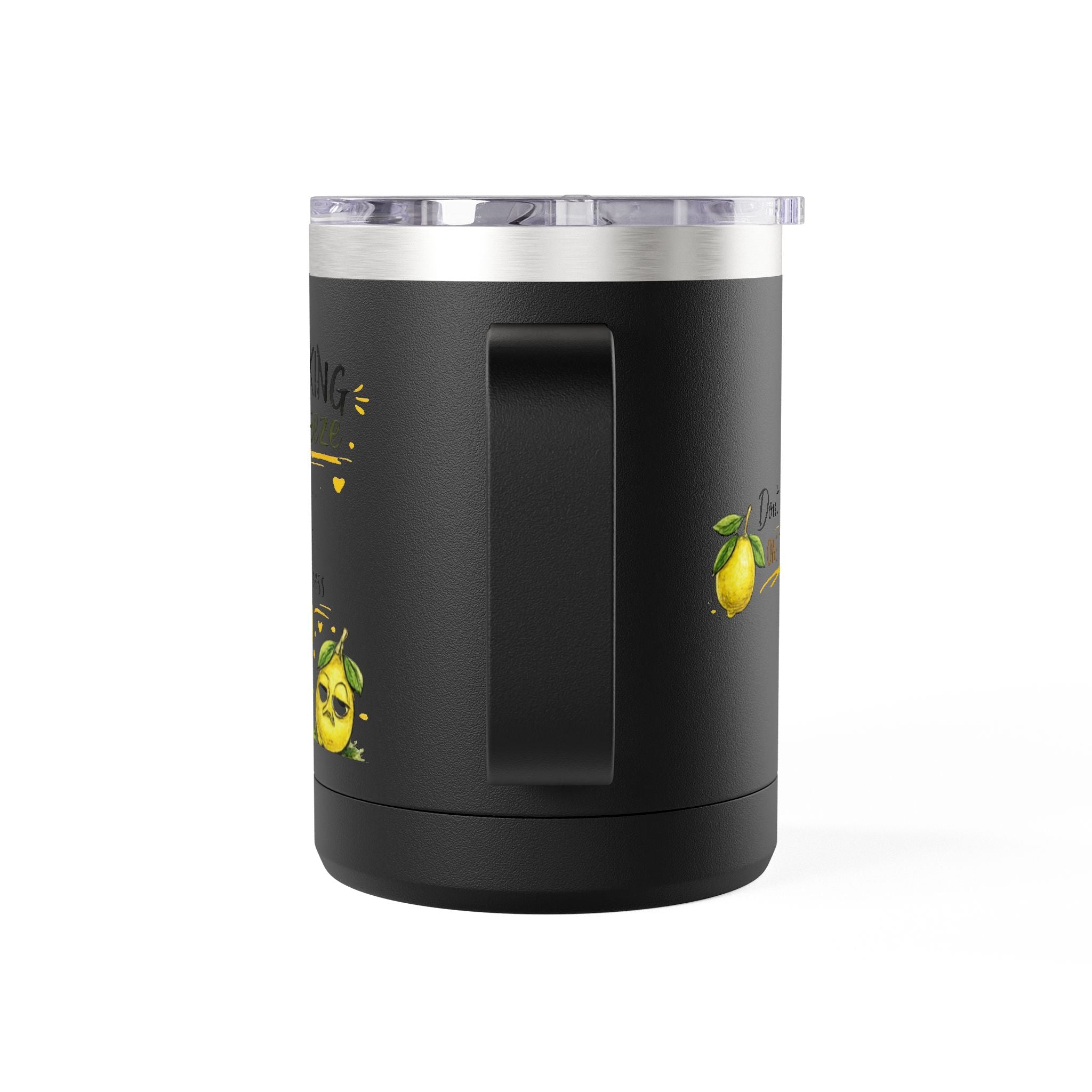 Flocking Squeeze 15oz Insulated Coffee Mug Tumbler – Cute Lemon Pun Gift