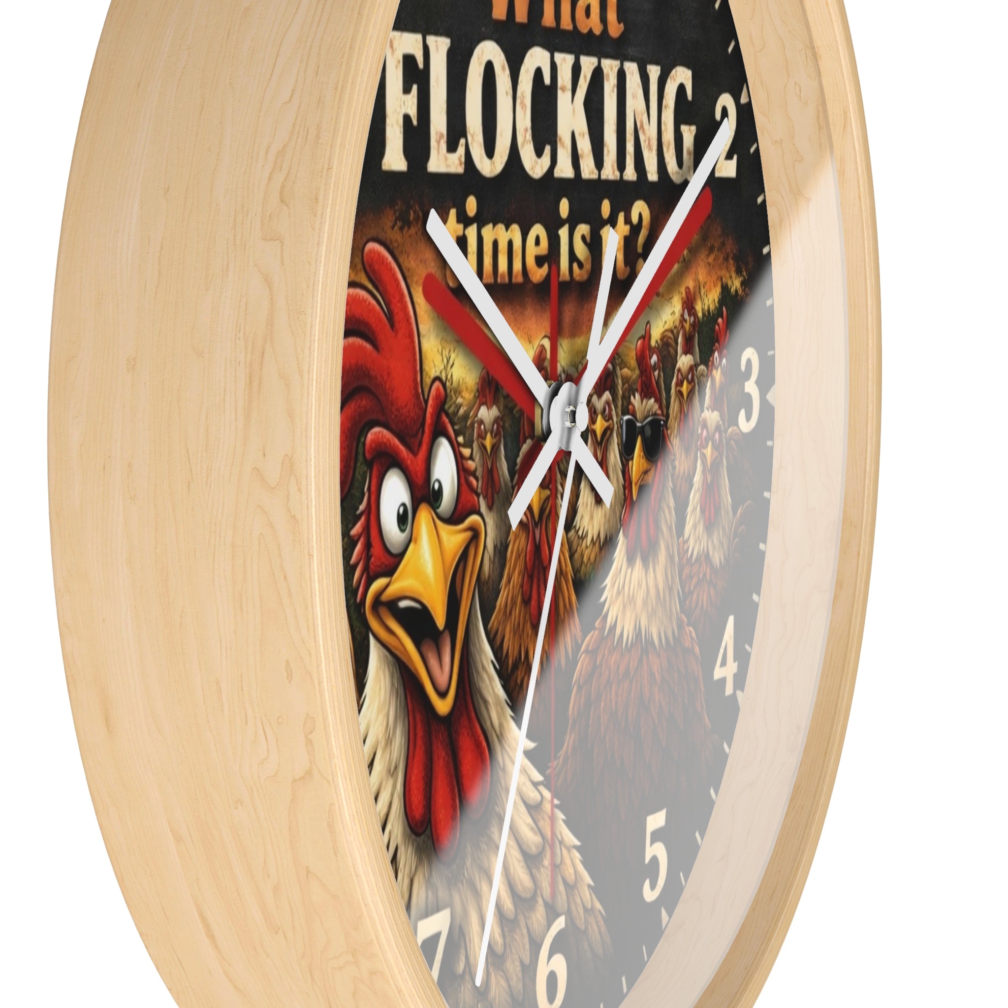 What Flocking Time Is It? Rooster Wall Clock