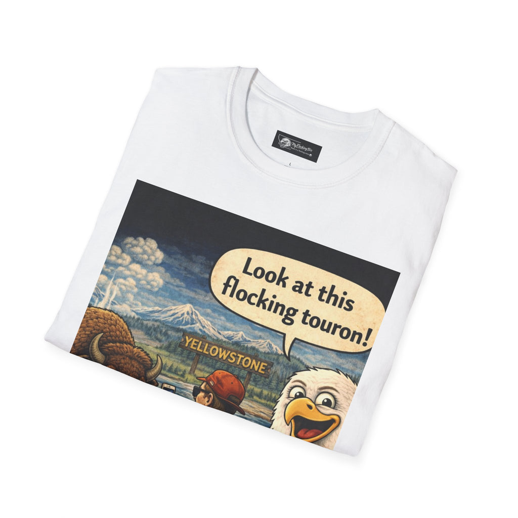 Yellowstone Tour T-Shirt — 'Look at this flocking touron!' Vintage Park Humor Tee