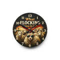 Acrylic Wall Clock — "What Flocking Time Is It?" Sheep Farm Humor Clock