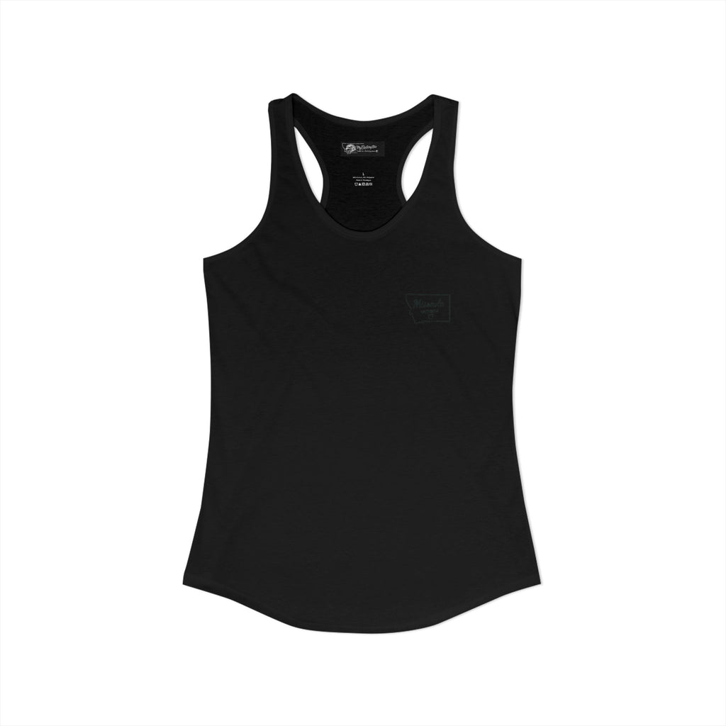 With this women's tank top you can tell tourists where to actually find Missoula ha ha when you wear this Ideal Racerback Tank
