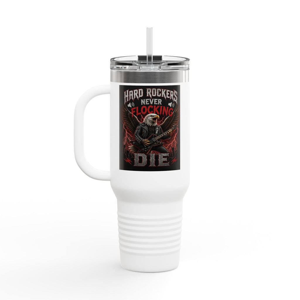 40oz Insulated Travel Mug — “They Just Flock Together and Buy New Speakers” Music Lover Tumbler
