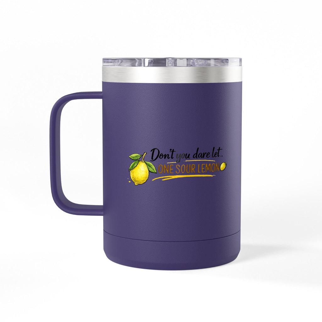 Flocking Squeeze 15oz Insulated Coffee Mug Tumbler – Cute Lemon Pun Gift