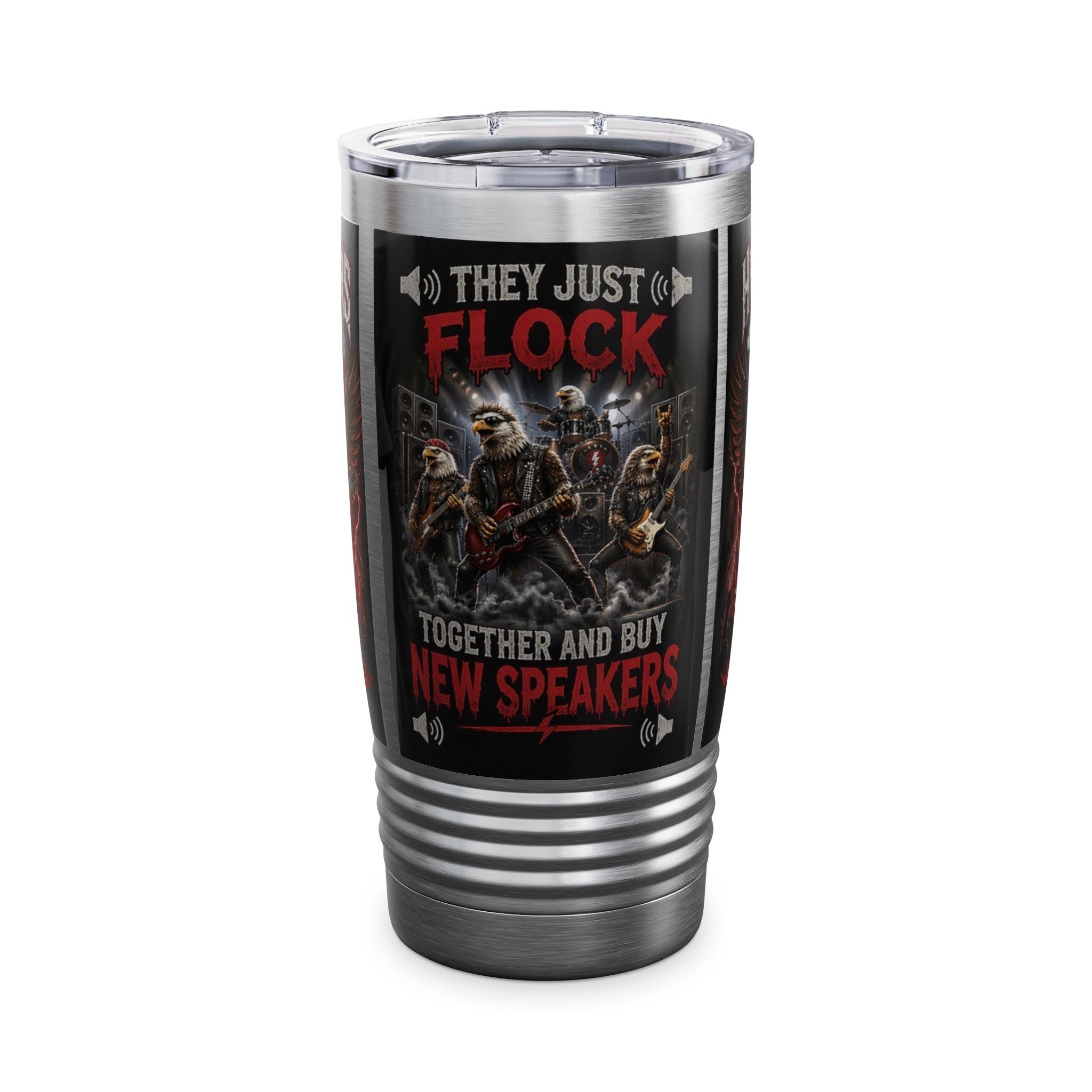 Rock Band Eagle 20oz Tumbler – "They Just Flock Together" Concert Travel Mug