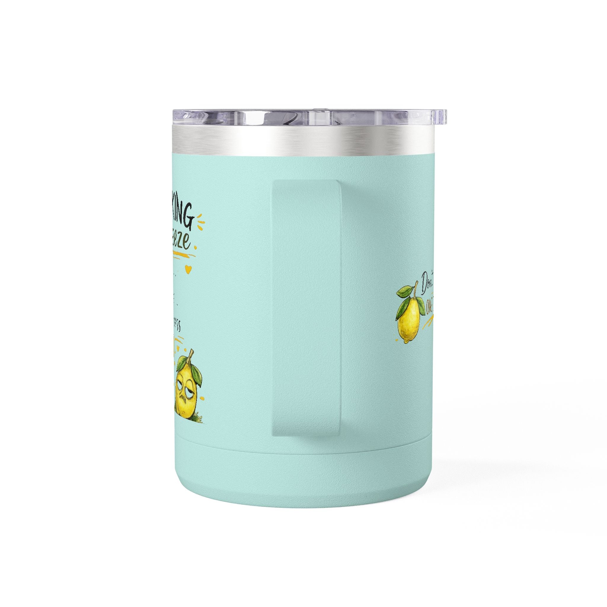 Flocking Squeeze 15oz Insulated Coffee Mug Tumbler – Cute Lemon Pun Gift