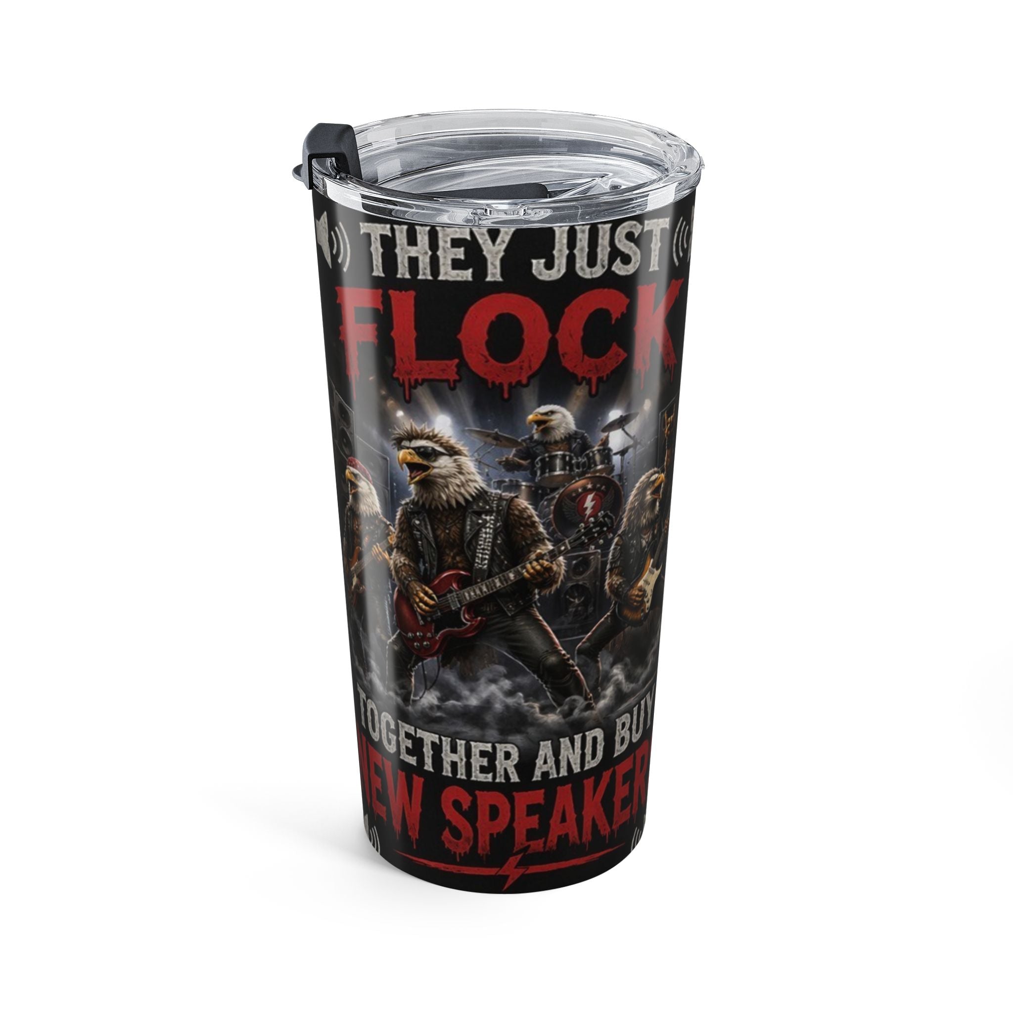 20oz Rocker Tumbler – "Old Rockers Never Die" Eagles & Guitar Stainless Travel Cup