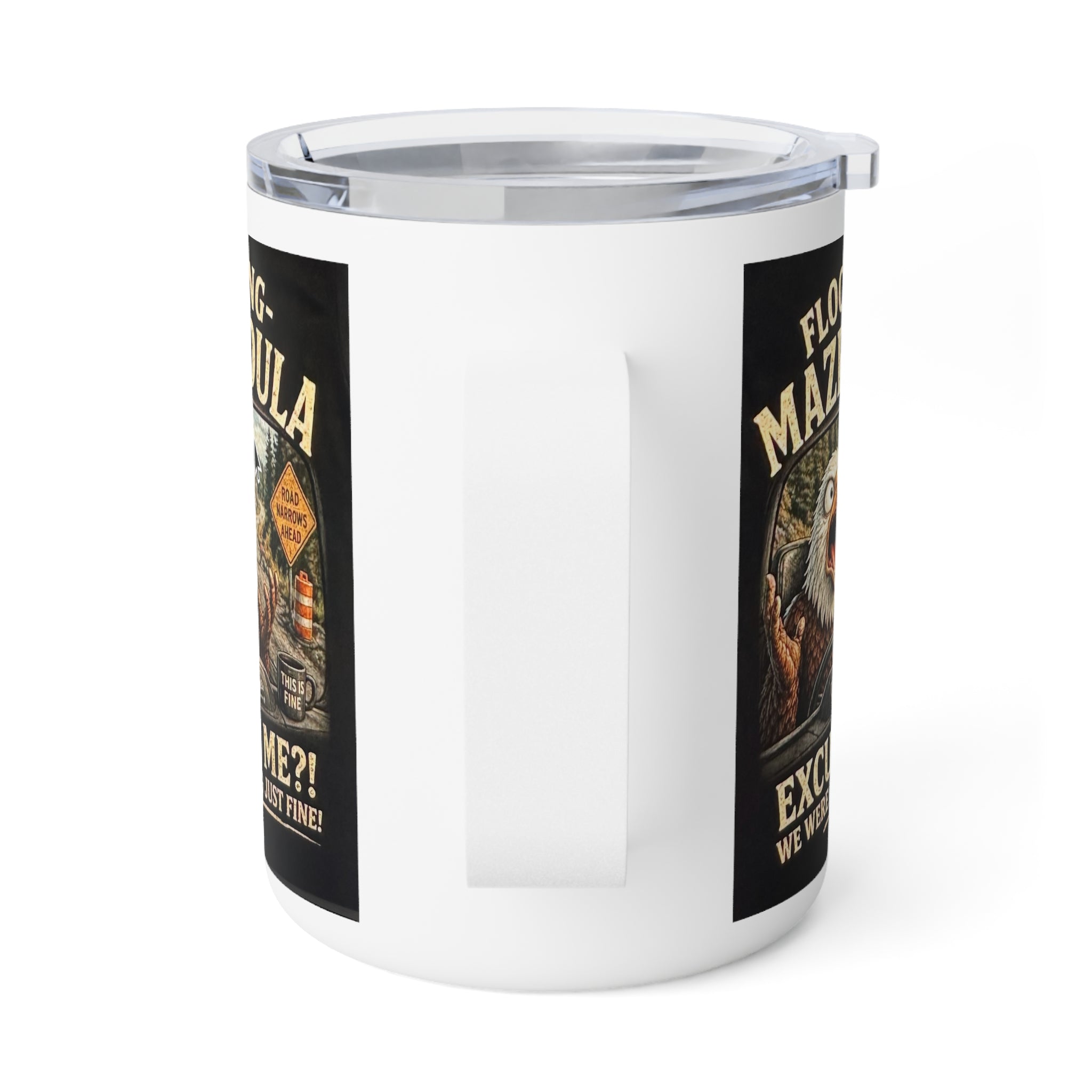 "Flocking-Maze-Oula" Funny Bald Eagle Drive Design Insulated 10oz coffee mug