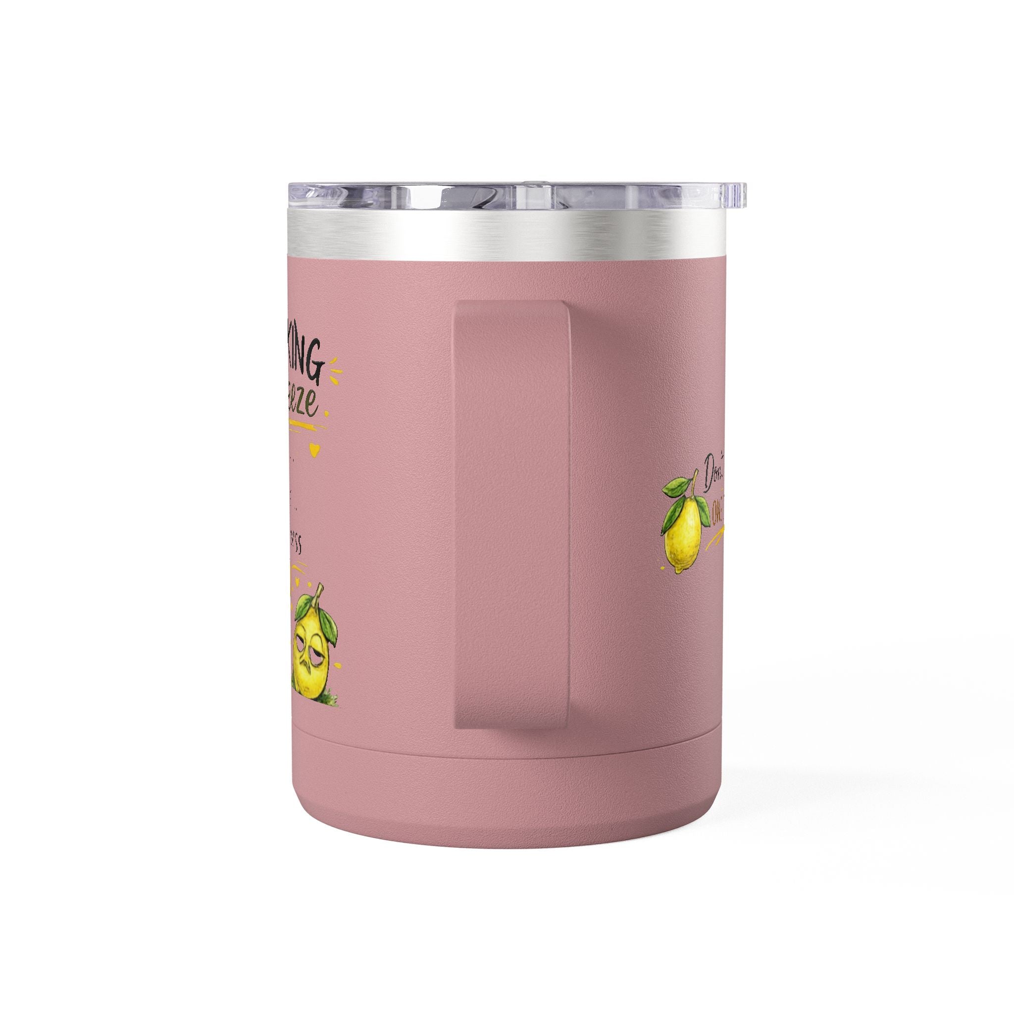 Flocking Squeeze 15oz Insulated Coffee Mug Tumbler – Cute Lemon Pun Gift